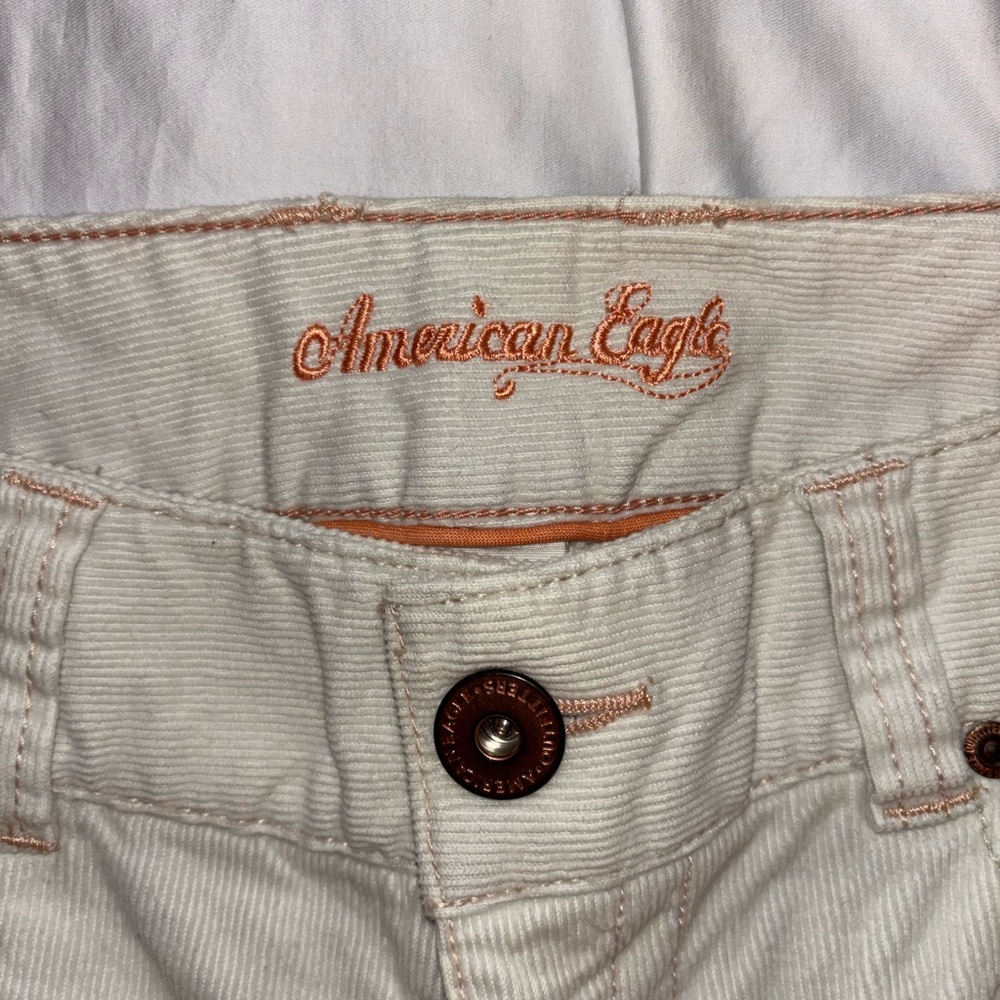 Vintage Y2K American Eagle Corduroy Mid-Rise White Pants - Picture 8 of 13